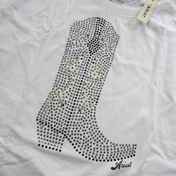 Ariat Women's Long Sleeve Meant For Walking Boot Boxy Crop T-Shirt Cloud Dancer - Picture 4 of 4